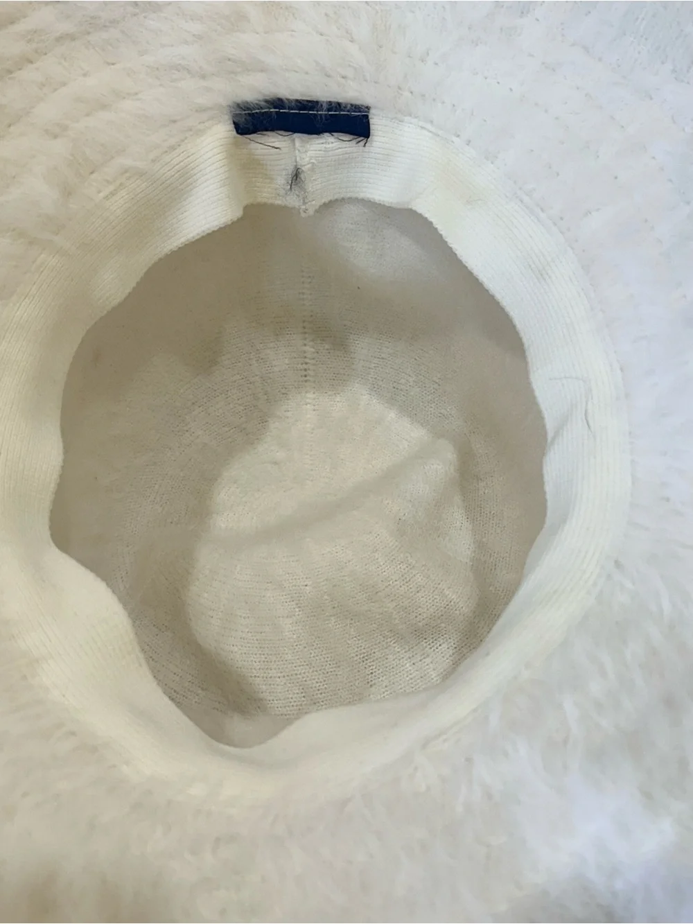 VTG 1980s-90s Kangol Furgora Casual Bucket Hat White Fluffy Angora Blend M